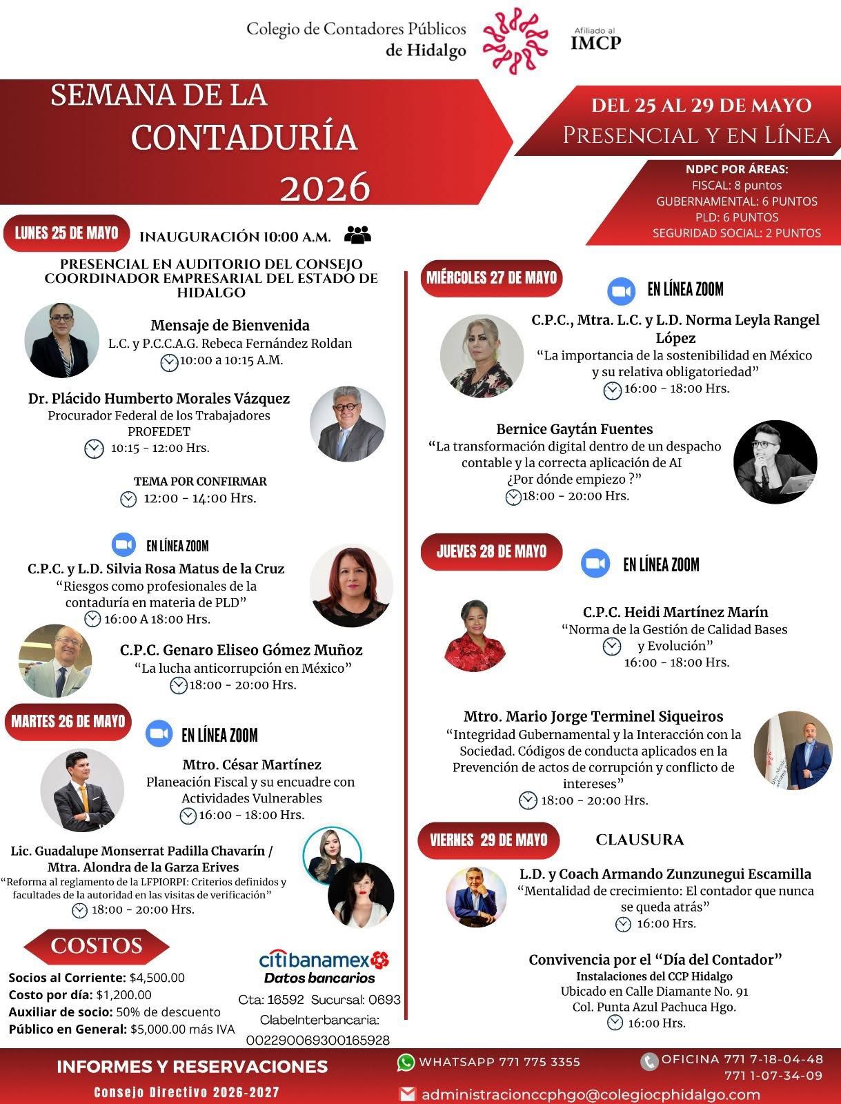 Programa completo Semana de la Contaduría 2026